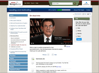 a screenshot of Harvard Business School Publishing's first digital edition of ManageMentor